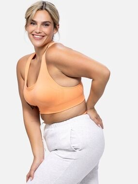 Nowsunday Sewn-In Pads Sports Bra Shell Coral